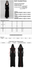 WQ-913LQF Elegant Velvet Hooded Gothic Dress Floor-Length Black Gown