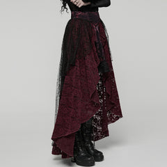 WQ-924BQF Victorian Gothic Skirt Layered Lace High-Low Hem Design
