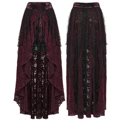 WQ-924BQF Victorian Gothic Skirt Layered Lace High-Low Hem Design