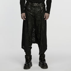 WQ-926BQM Punk Skirt Steampunk Ankle-Length Mesh Panels Zipper Detail