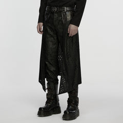 WQ-926BQM Punk Skirt Steampunk Ankle-Length Mesh Panels Zipper Detail