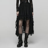 WQ-927BQF Elegant Gothic Skirt Lace Layered High-Low Hem Design