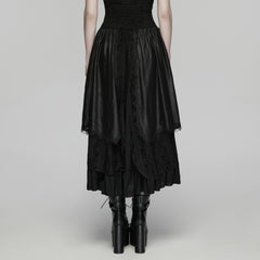 WQ-939BQF Dark Gothic Dress Layered Lace Corset Skirt Long Hem