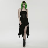 WQ-955LQF Punk Dresses Gothic Asymmetrical Halter Corset Dress Edgy Style