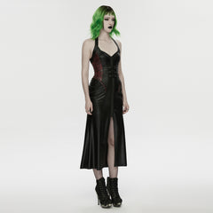 WQ-960LQF Midnight Lace Corset Gothic Dress with Flare Skirt