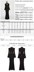 WQ-991LQF Gothic Dress Long Lace Keyhole Flared Sleeves Vintage Style