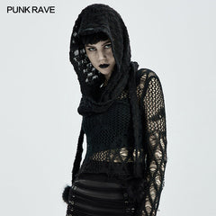 WS-448WJF Gothic hooded scarf?-??Punk Rave Clothing