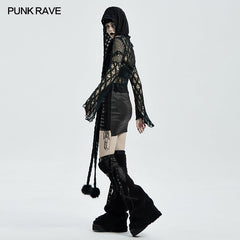 WS-448WJF Gothic hooded scarf?-??Punk Rave Clothing