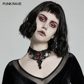 WS-469LHF Goth Gem Necklace?-??Punk Rave Clothing