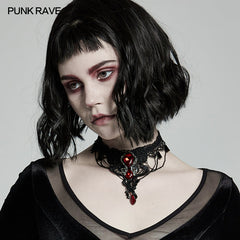 WS-469LHF Goth Gem Necklace?-??Punk Rave Clothing