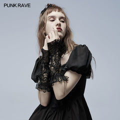 WS-484SSF Gothic hollow out applique gloves?-??Punk Rave Clothing