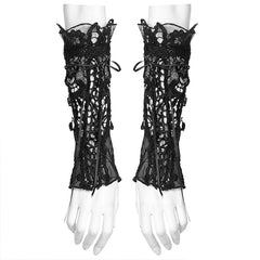 WS-484SSF Gothic hollow out applique gloves?-??Punk Rave Clothing