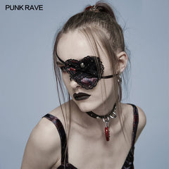 WS-489FSF Gothic heart eye mask?-??Punk Rave Clothing