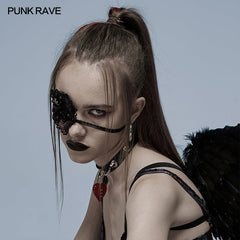WS-489FSF Gothic heart eye mask?-??Punk Rave Clothing