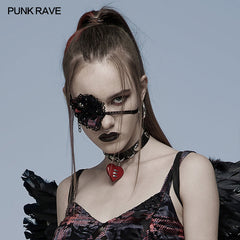 WS-489FSF Gothic heart eye mask?-??Punk Rave Clothing