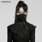 WS-493KZF Gothic Mesh Face Mask Steampunk Style with Spiked Details?-??Punk Rave Clothing