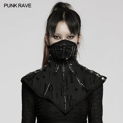 WS-493KZF Gothic Mesh Face Mask Steampunk Style with Spiked Details?-??Punk Rave Clothing