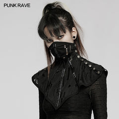 WS-493KZF Gothic Mesh Face Mask Steampunk Style with Spiked Details?-??Punk Rave Clothing