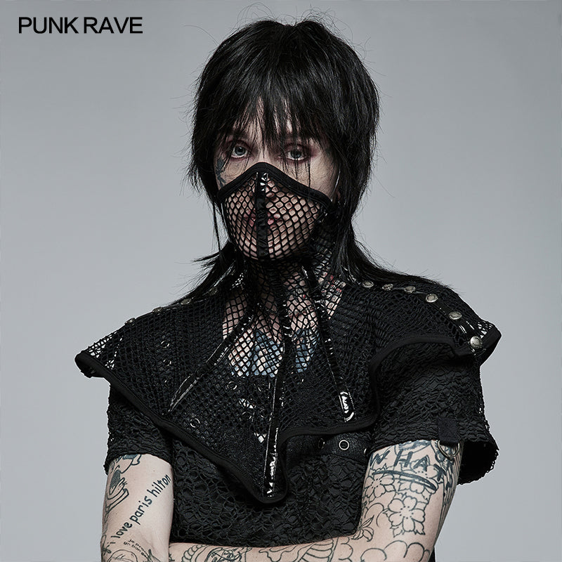 WS-493MZM Goth Stylish Mesh Mask?-??Punk Rave Clothing