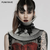 WS-502LHF Gothic black-and-white 3D bow collar?-??Punk Rave Clothing