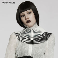 WS-502LHF Gothic black-and-white 3D bow collar?-??Punk Rave Clothing