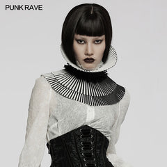 WS-502LHF Gothic black-and-white 3D bow collar?-??Punk Rave Clothing