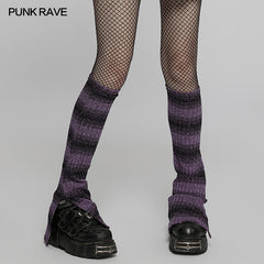 WS-513JTF Daily striped leg warmer?-??Punk Rave Clothing
