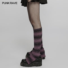 WS-513JTF Daily striped leg warmer?-??Punk Rave Clothing
