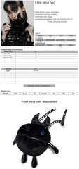 WS-518BBF Gothic Devil Plush Bag with Chain Punk Accessories?-??Punk Rave Clothing