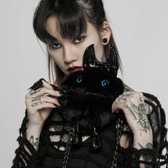 WS-518BBF Gothic Devil Plush Bag with Chain Punk Accessories?-??Punk Rave Clothing