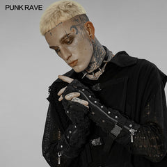 WS-521SSM 2022 Punk holes gloves?-??Punk Rave Clothing
