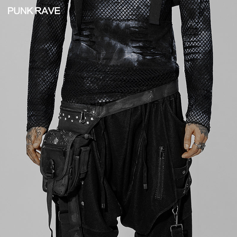 WS-528BBM Post-apocalyptic style waist bag?-??Punk Rave Clothing