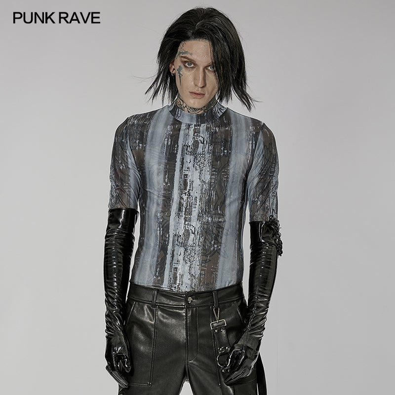 WS-529SSM Punk patent leather gloves?-??Punk Rave Clothing