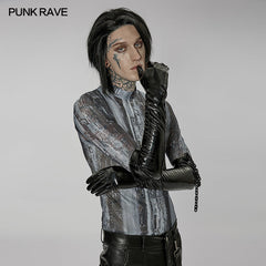 WS-529SSM Punk patent leather gloves?-??Punk Rave Clothing