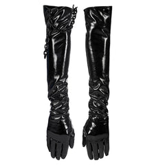 WS-529SSM Punk patent leather gloves?-??Punk Rave Clothing