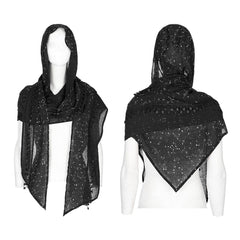 WS-534WJF Gothic Starry Hooded Punk Scarf Mysterious Constellation Wrap?-??Punk Rave Clothing