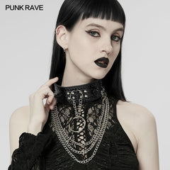 WS-539LHF Punk wild python grain choker?-??Punk Rave Clothing