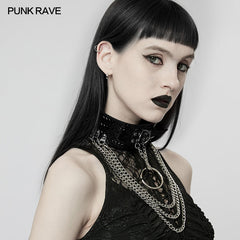 WS-539LHF Punk wild python grain choker?-??Punk Rave Clothing