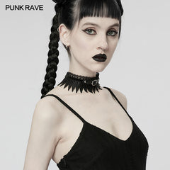 WS-540LHF Gothic faux feather choker?-??Punk Rave Clothing