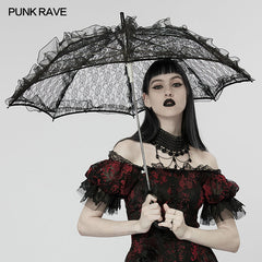 WS-548QTF Gothic light lace umbrella?-??Punk Rave Clothing