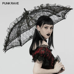 WS-548QTF Gothic light lace umbrella?-??Punk Rave Clothing