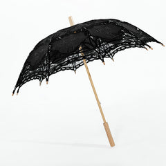 WS-549QTF Gothic cotton lace umbrella?-??Punk Rave Clothing