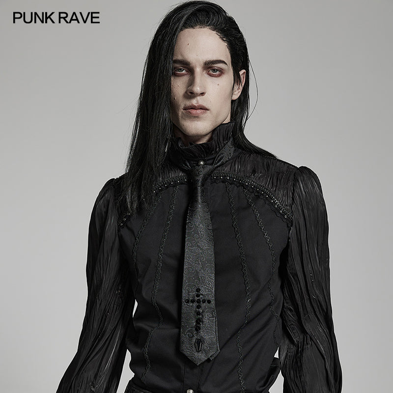 WS-555LHM Goth cross tie?-??Punk Rave Clothing