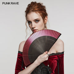 WS-573QTF Goth Gradien Carving Fan?-??Punk Rave Clothing