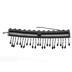 WS-581LHF GOTH Pearl Tassel Choker?-??Punk Rave Clothing