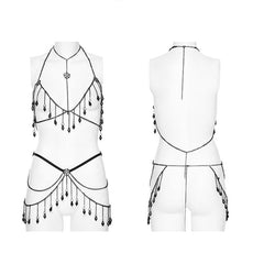 WS-584LHF Goth crystal tassel chains?-??Punk Rave Clothing