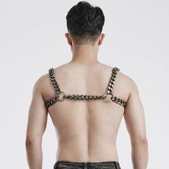 WS-591QTM Unisex Metal Chain Punk Harness Chest Accessories?-??Punk Rave Clothing