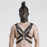 WS-592MZ Mesh Headgear with Spike Detail Mohawk Punk Accessories?-??Punk Rave Clothing