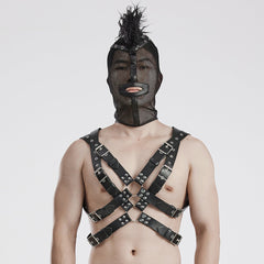 WS-592MZ Mesh Headgear with Spike Detail Mohawk Punk Accessories?-??Punk Rave Clothing