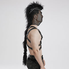 WS-592MZ Mesh Headgear with Spike Detail Mohawk Punk Accessories?-??Punk Rave Clothing